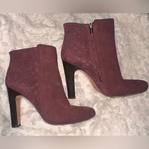 COACH | Hanni Signature Embossed Leather Ankle Bootie Size 10